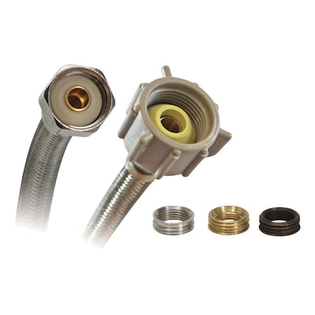 Fits-All Fluidmaster 1/2 in. Ballcock Ah X 7/8 in. D Ballcock 20 in. Braided Stainless Steel Supply Line B4T20U